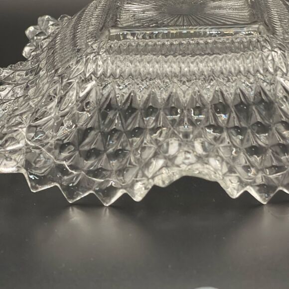 Vintage Anchor Hocking Wexford Clear Glass Square Candy Nut Dish Bowl 6.5” - Picture 5 of 8